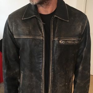 J. Crew men’s faux shearling 100% leather jacket